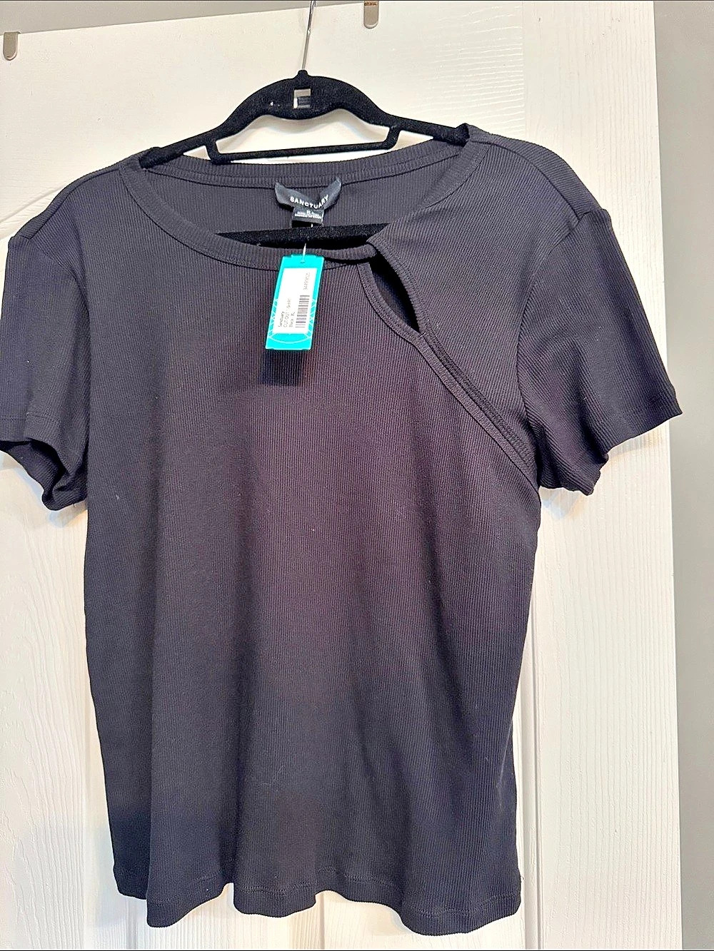 Sanctuary Cutout Short Sleeve Top Black XL NWT stitch fix